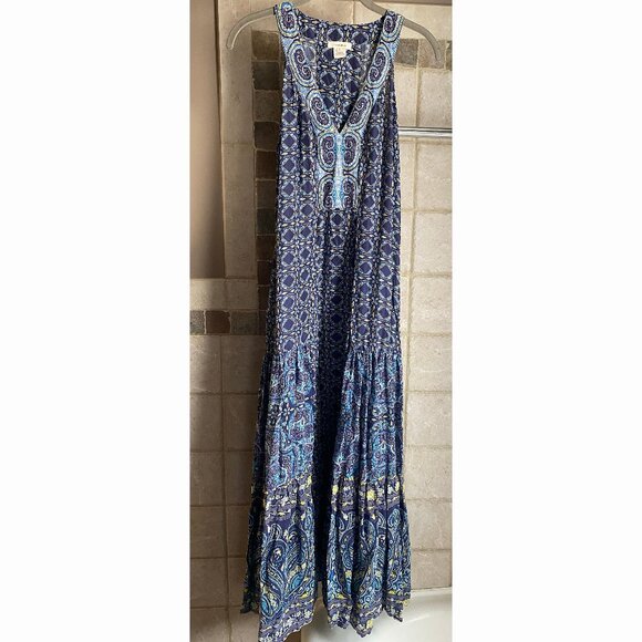 Sundance Catalog "Plaza Sweet Dress" blue multi, size 4 - Picture 2 of 7